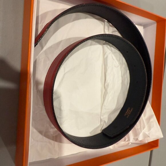 Hermes Reversible Belt Strap Red Black  32mm Size Small or XS 60cm - Picture 5 of 9